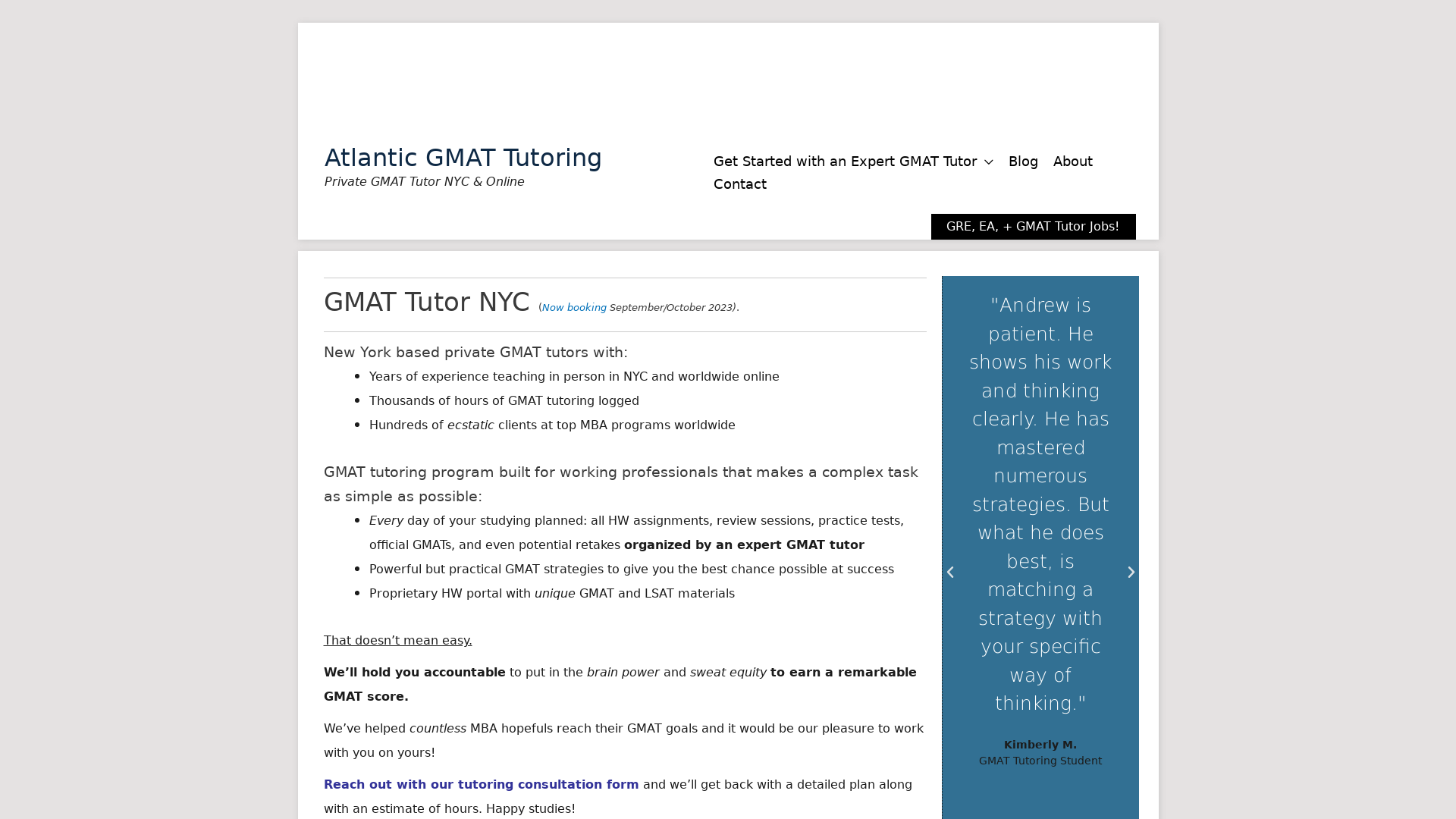 Atlantic GMAT Tutoring